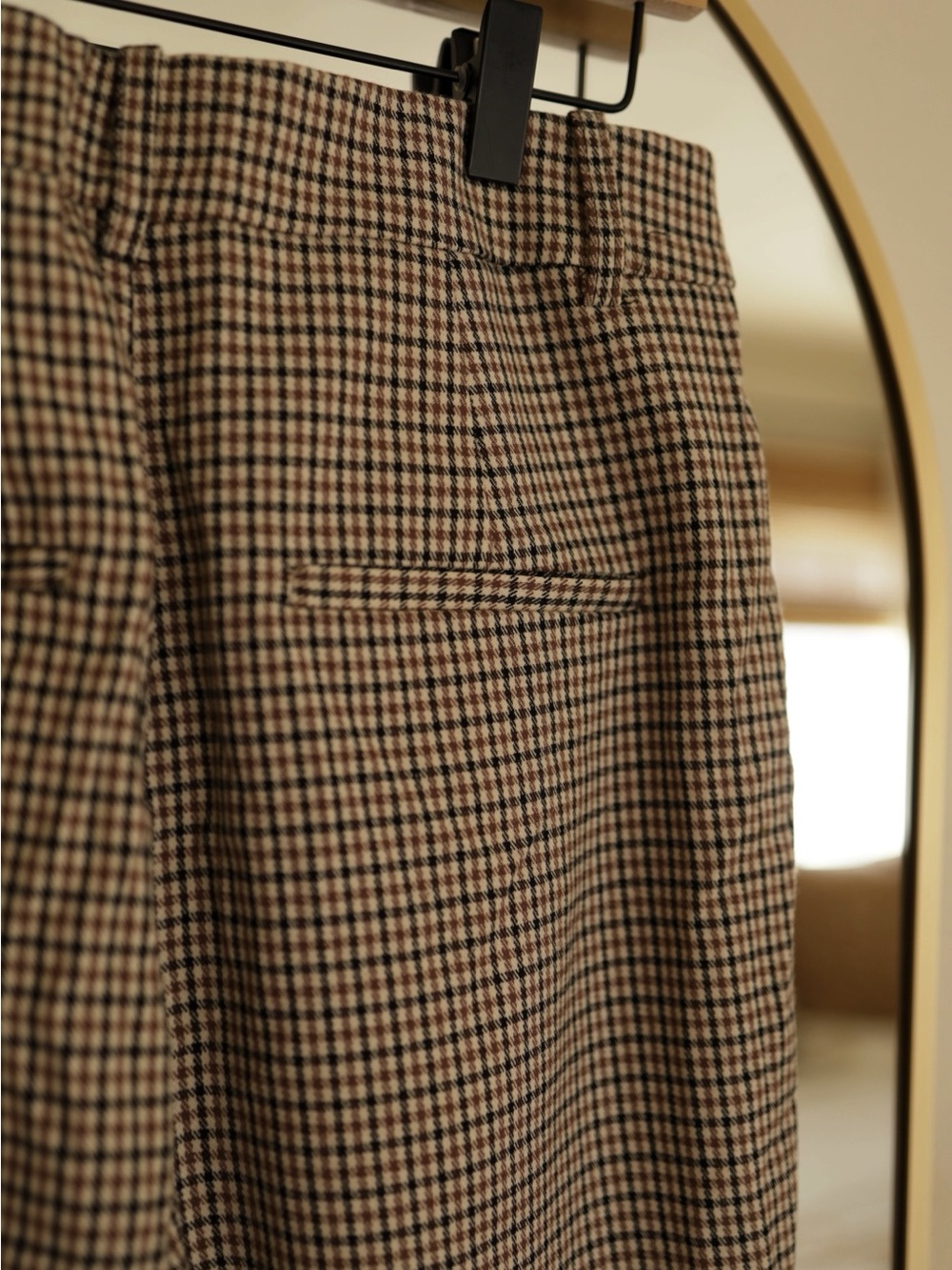 NWT Checkered Dress Pants - Beige/Brown - Picture 4 of 5